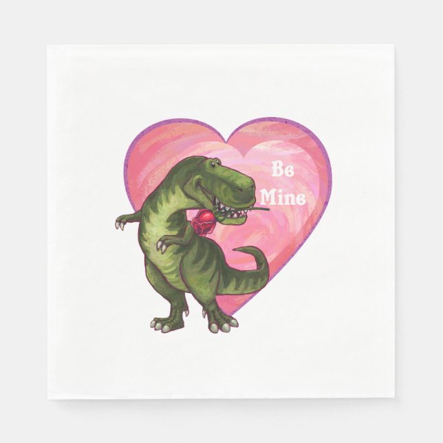 Serviette Jetable Saint Valentin Tyrannosaurus (Devant)