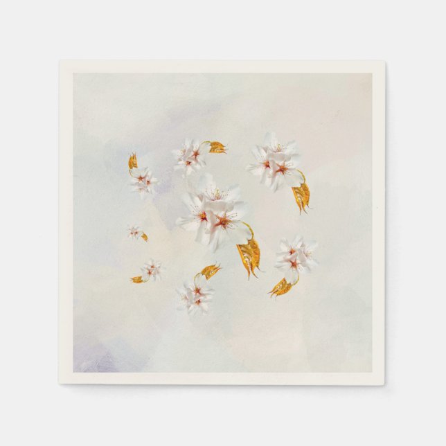 Serviette Jetable Sakura - Fleur de cerisier japonaise (Devant)