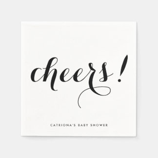 Serviette Jetable Santé | Papier de calligraphie moderne noir Napkin