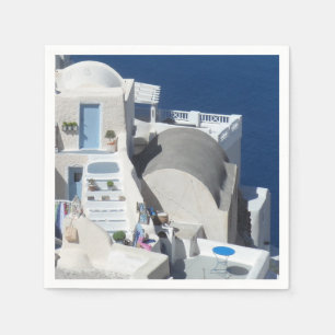 Serviette Jetable Santorini, Grèce