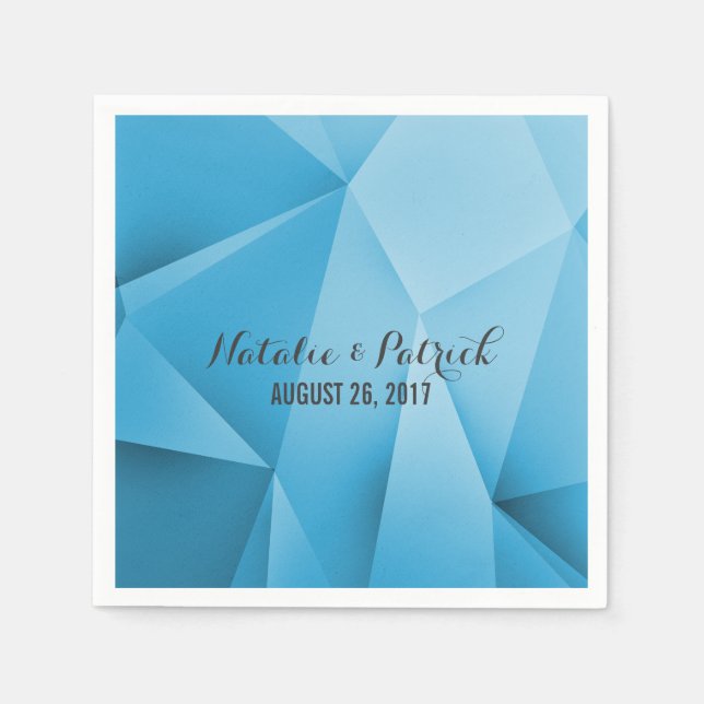 Serviette Jetable Sapphire Bijoux tons Mariage Papier Napkins (Devant)