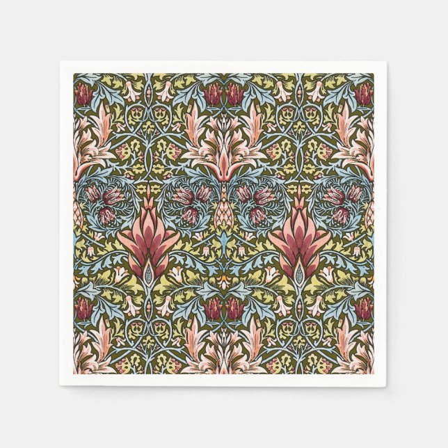 Serviette Jetable Schéma floral William Morris Snakeshead (Devant)