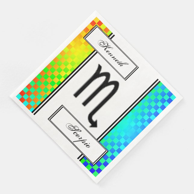 Serviette Jetable Scorpio Zodiac Symbole Standard par Kenneth Yoncic (Coin)