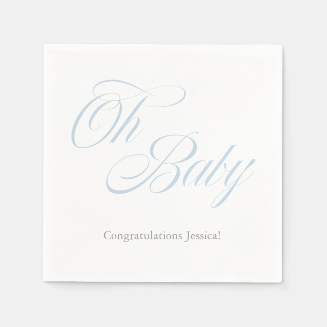 Serviette Jetable Script Oh Baby | BABY SHOWER | C'est un garçon (Devant)