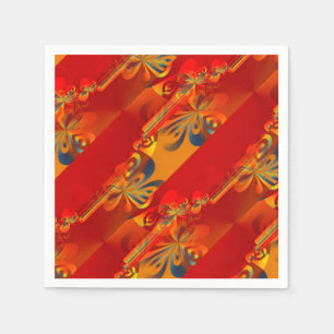 Serviette Jetable Seamless Graphic Design - rouge orange I