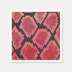 Serviette Jetable Serpent noir et rouge