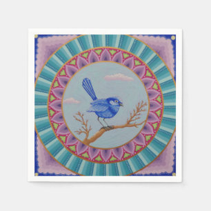 Serviette Jetable Serviettes bleues magnifiques de mandala de