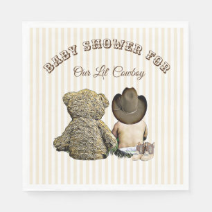 Serviette Jetable Serviettes de baby shower de cowboy de Lil et
