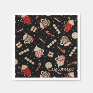 Serviette Jetable Serviettes de café de Noël de Latte de café