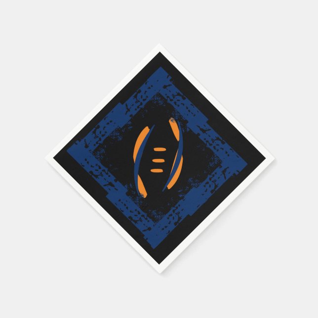 Serviette Jetable Serviettes de cocktail bleu/orange/noir (Coin)