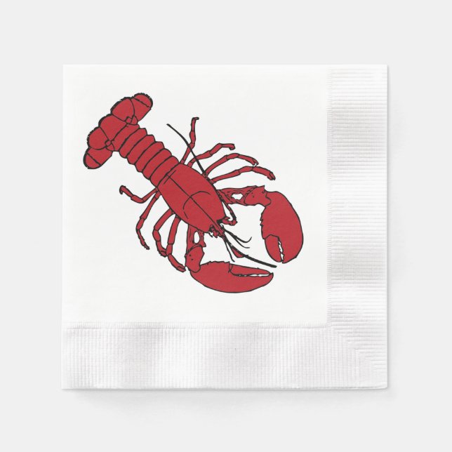 Serviette Jetable Serviettes de fête au homard rouge mignon (Devant)