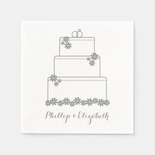 Serviette Jetable Serviettes de gâteau de mariage Vert mousse de mer