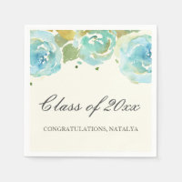 Serviettes de la fête de graduation de fleurs luxu