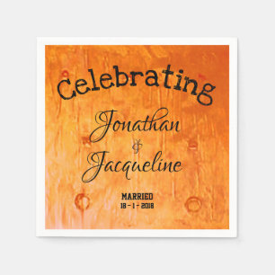 Serviette Jetable Serviettes de Mariage d'art en cuivre chic personn