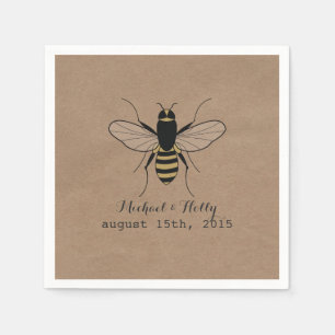 Serviette Jetable Serviettes de mariage en forme d'abeille à miel in