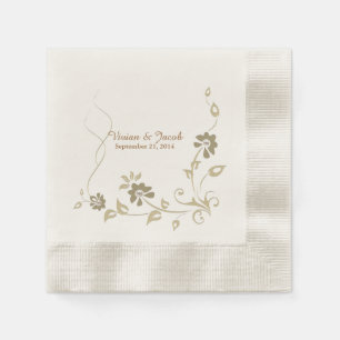 Serviette Jetable Serviettes de mariage Floral sur mesure