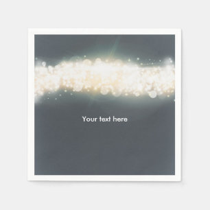 Serviette Jetable Serviettes de mariage Grey Sparkle Lights Sky Blas