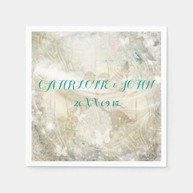 Serviette Jetable Serviettes de Mariage personnalisées rustiques (Devant)