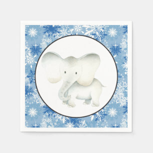 Serviette Jetable Serviettes de Noël à l'éléphant blanc