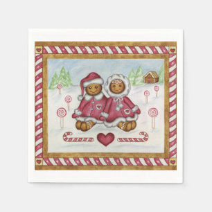 Serviette Jetable Serviettes de Noël au pain d'épice
