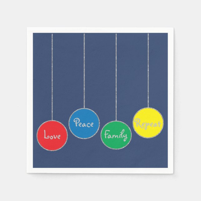 Serviette Jetable Serviettes de Noël personnalisées "Arbres ornement (Devant)