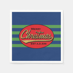 Serviette Jetable Serviettes de Noël personnalisées "Noël rétro"