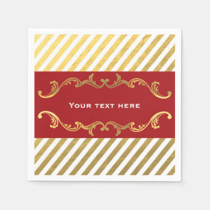 Serviette Jetable Serviettes de Noël Rouge & Or Gratuit