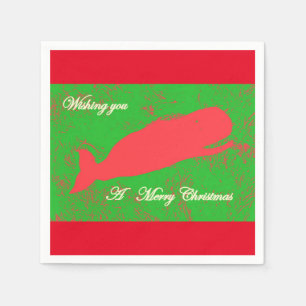 Serviette Jetable serviettes de papier de baleine de Joyeux Noël