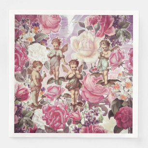 Serviette Jetable Serviettes de papier de dîner victorien de jardin