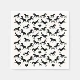 Serviette Jetable Serviettes de papier de petits chevaux noirs