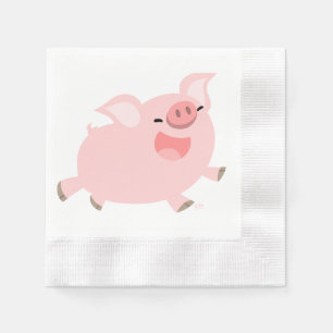 Serviette Jetable Serviettes de papier de porc gai mignon de bande
