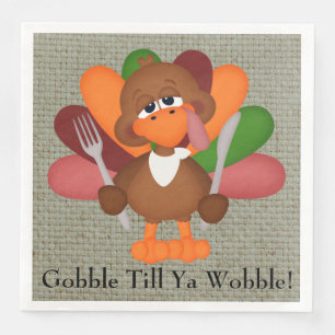 Serviette Jetable Serviettes de papier de thanksgiving de dîner