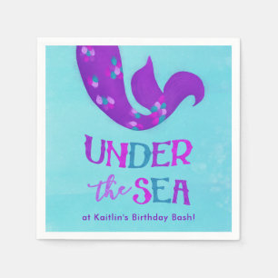 Serviette Jetable Serviettes de partie de sirène "sous la mer "