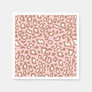 Serviette Jetable Serviettes de Poster de animal Retro Pink Leopard