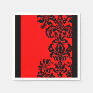 Serviette Jetable serviettes de table baroque rouge vif