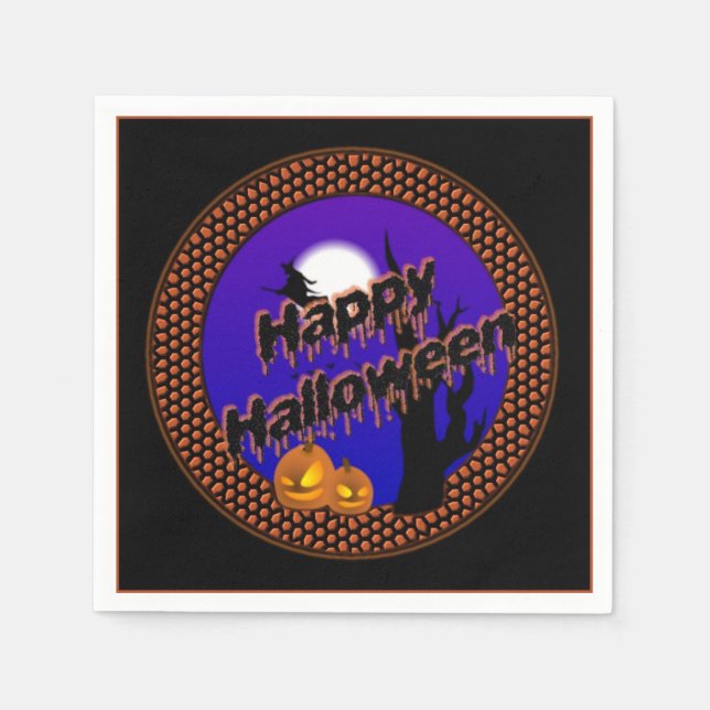 Serviette Jetable Serviettes d'Halloween en sorcière (Devant)