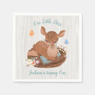 Serviette Jetable Serviettes douces de baby shower de cerfs communs