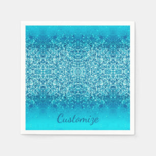 Serviette Jetable Serviettes Élégantes Blue Frost Sparkle 2