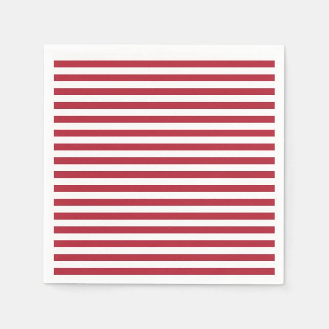 Serviette Jetable Serviettes en bande rouge et blanche (Devant)