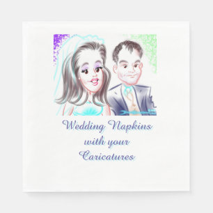 Serviette Jetable Serviettes en caricature mariage