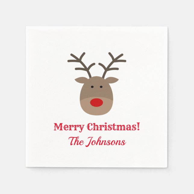 Serviette Jetable Serviettes faites sur commande de fête de Noël (Devant)