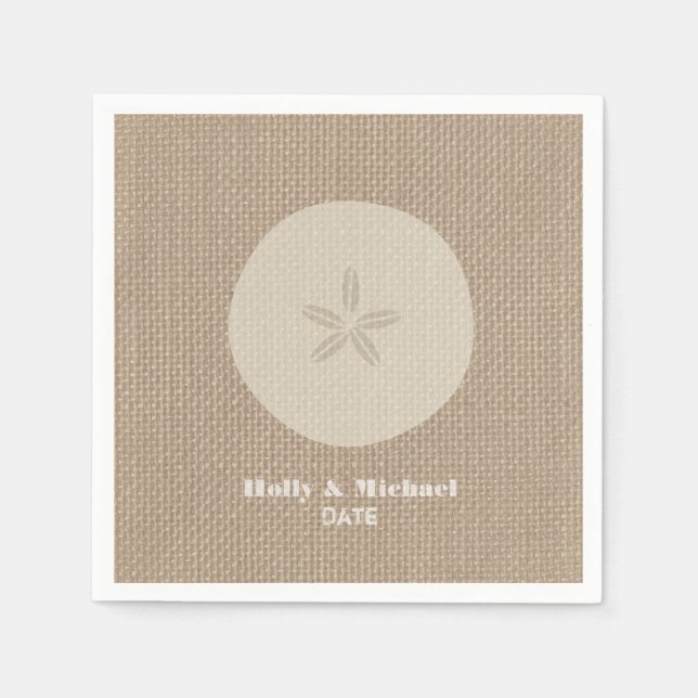 Serviette Jetable Serviettes Mariages de Dollar de Sable inspirées B (Devant)