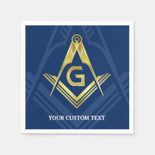 Serviette Jetable Serviettes Masonic personnalisées   Marine Blue Go