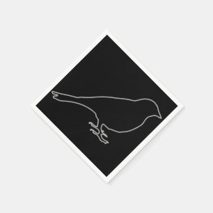 Serviette Jetable Serviettes noires d'oiseau