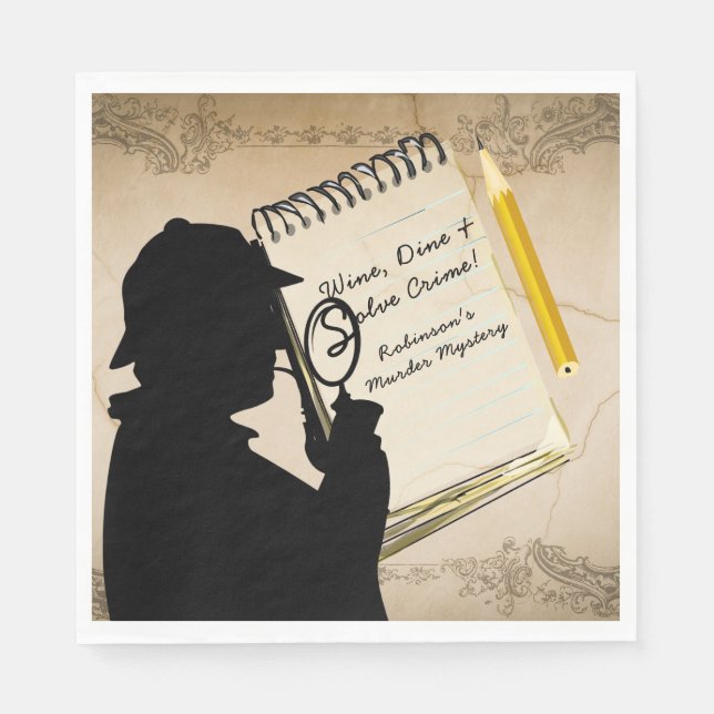 Serviette Jetable Serviettes personnalisées de la partie Mystère de  (Devant)