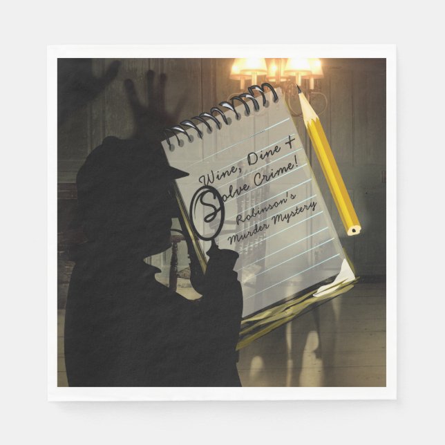 Serviette Jetable Serviettes personnalisées de la partie Mystère de  (Devant)