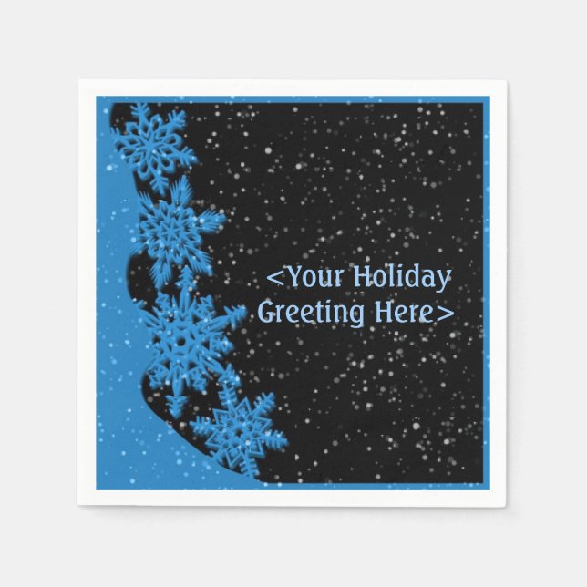 Serviette Jetable Serviettes personnalisées de Noël bleu foncé (Devant)
