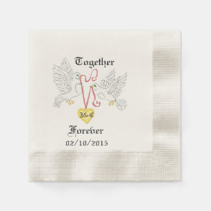 Serviette Jetable Serviettes personnalisées Doves d'amour