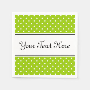 Serviette Jetable Serviettes personnalisées   vert pomme et pois