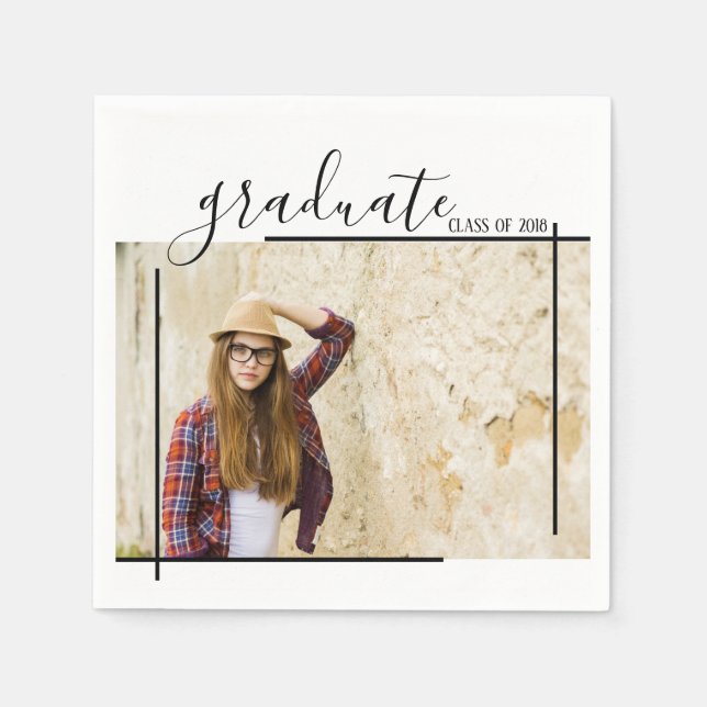 Serviette Jetable Serviettes photo Abstrait noir moderne (Devant)